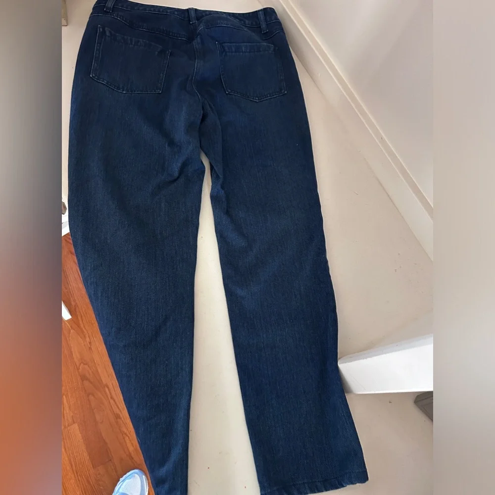 JMcLAUGHLIN Dark Denim Jeans Solid Stretch Comfy Lexi Pocket Button Size 8 - Picture 4 of 10